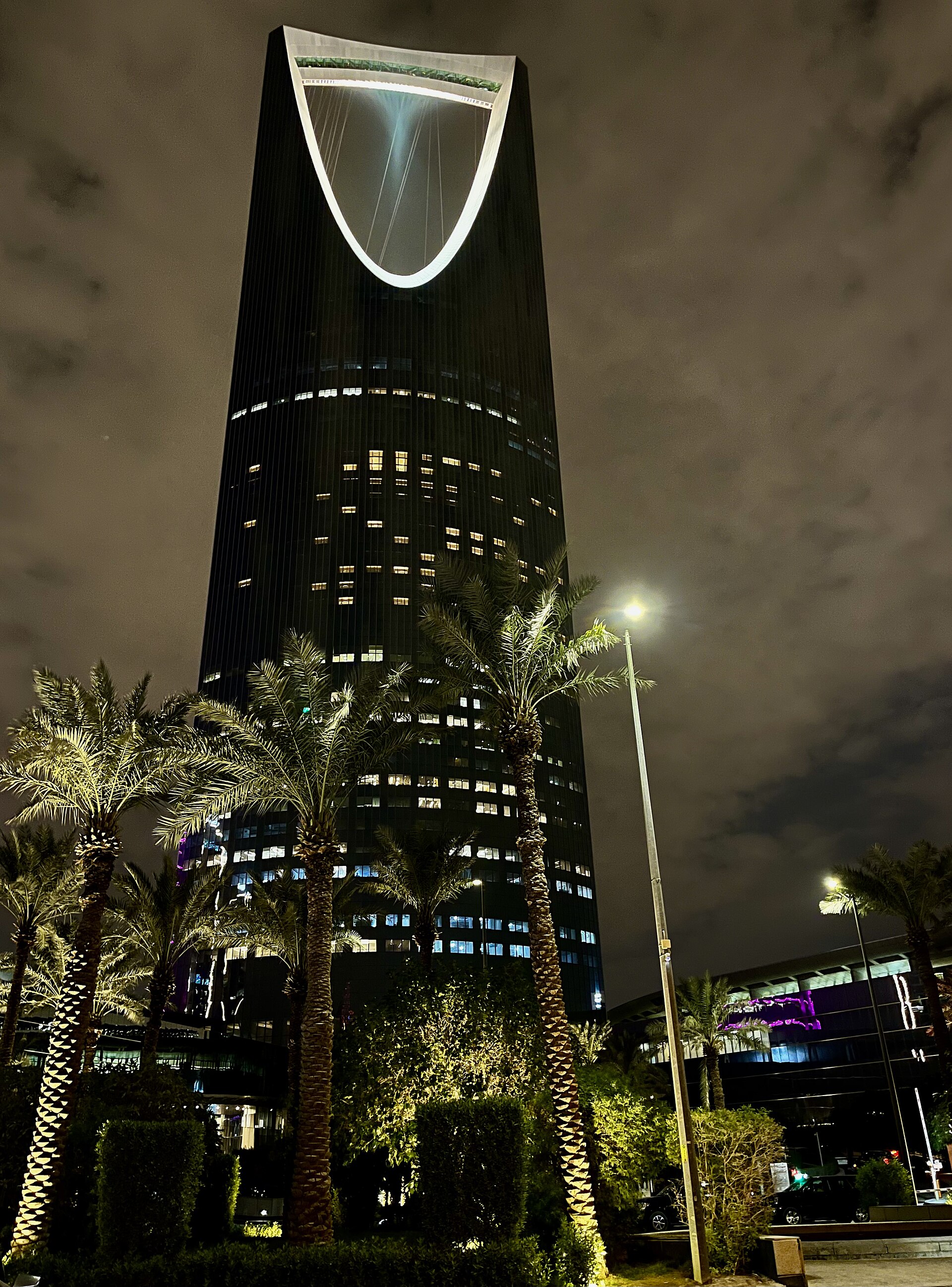 Kingdom Centre at night, 2024